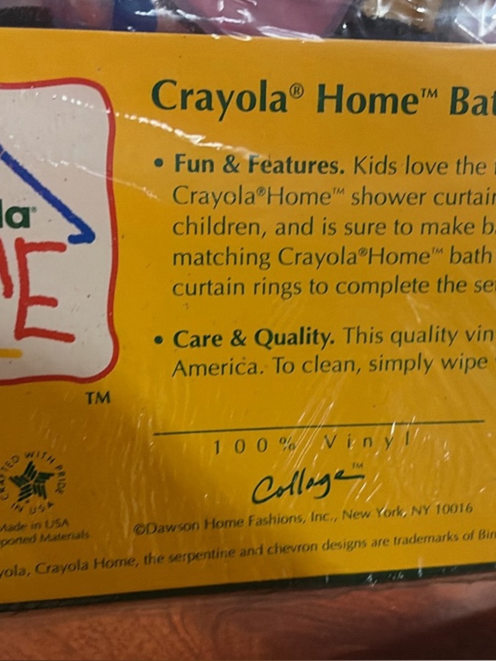 NEW Vintage Crayola Home Bath 1993 vinyl shower curtain 70”x72” Collectible. - Picture 5 of 5